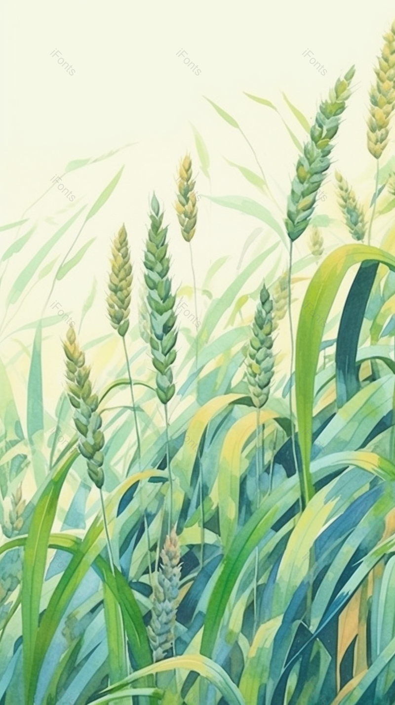 小满节气春季绿色麦穗丰收节农作物肌理插画,插画/手绘图,插画/手绘图库,插画/手绘图下载,插画/手绘